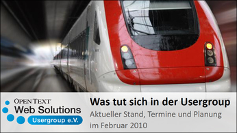 Was tut sich in der Usergroup?